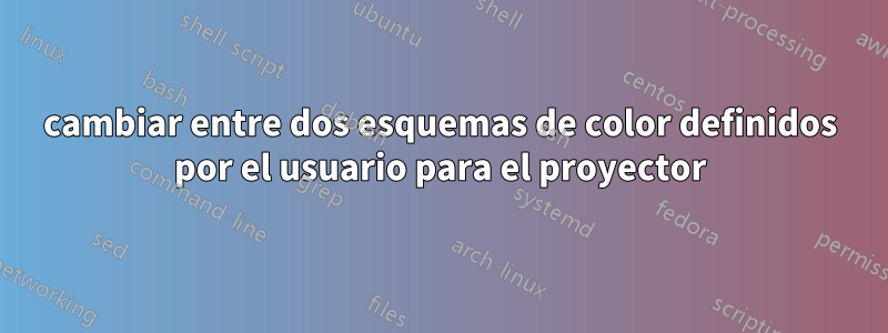 cambiar entre dos esquemas de color definidos por el usuario para el proyector