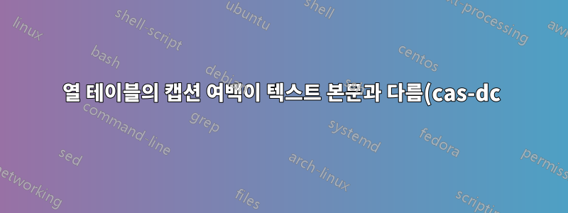 2열 테이블의 캡션 여백이 텍스트 본문과 다름(cas-dc)