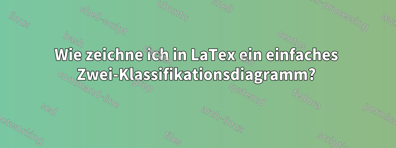 Wie zeichne ich in LaTex ein einfaches Zwei-Klassifikationsdiagramm?