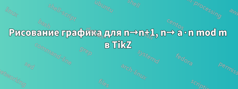 Рисование графика для n→n+1, n→ a⋅n mod m в TikZ