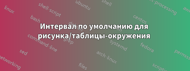 Интервал по умолчанию для рисунка/таблицы-окружения