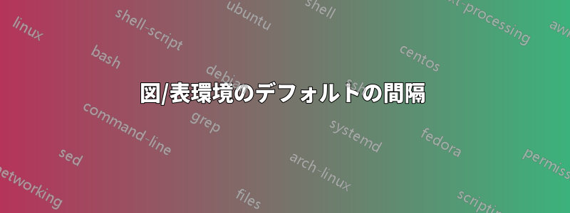 図/表環境のデフォルトの間隔