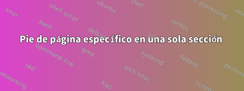 Pie de página específico en una sola sección