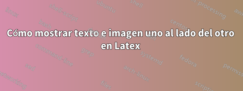 Cómo mostrar texto e imagen uno al lado del otro en Latex