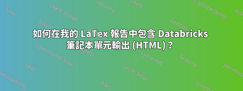 如何在我的 LaTex 報告中包含 Databricks 筆記本單元輸出 (HTML)？