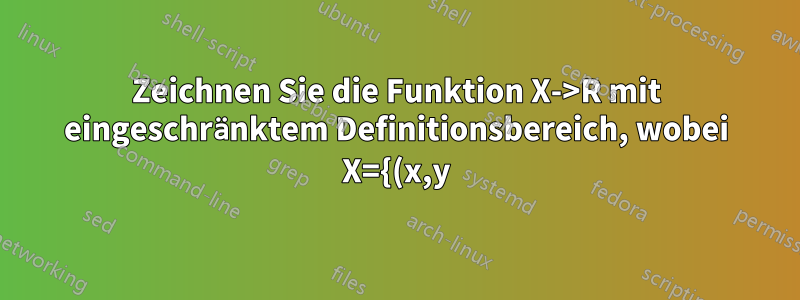 Zeichnen Sie die Funktion X->R mit eingeschränktem Definitionsbereich, wobei X={(x,y) | 2*x^2+y^2 < 1}