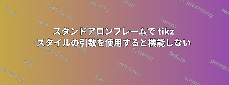 スタンドアロンフレームで tikz スタイルの引数を使用すると機能しない