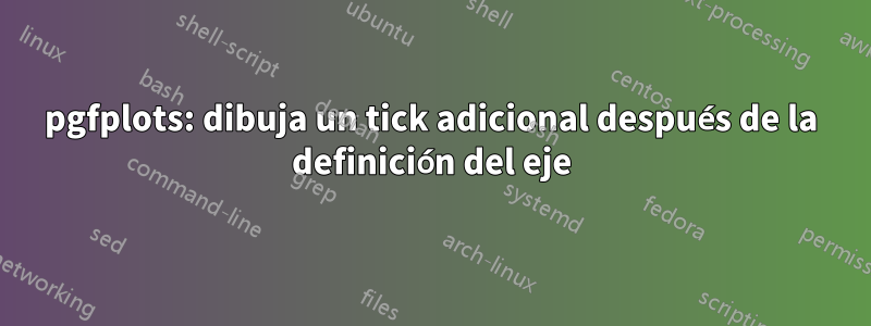 pgfplots: dibuja un tick adicional después de la definición del eje