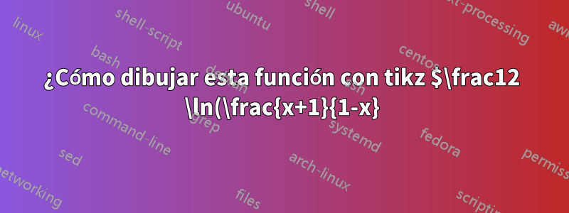 ¿Cómo dibujar esta función con tikz $\frac12 \ln(\frac{x+1}{1-x})$?