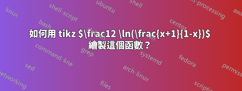 如何用 tikz $\frac12 \ln(\frac{x+1}{1-x})$ 繪製這個函數？