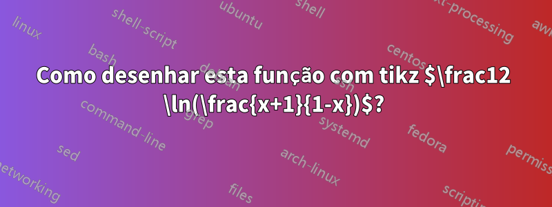 Como desenhar esta função com tikz $\frac12 \ln(\frac{x+1}{1-x})$?