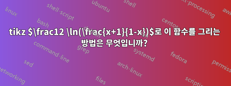 tikz $\frac12 \ln(\frac{x+1}{1-x})$로 이 함수를 그리는 방법은 무엇입니까?