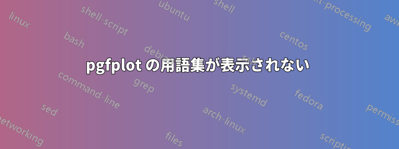 pgfplot の用語集が表示されない