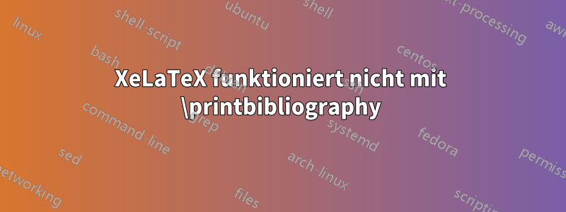 XeLaTeX funktioniert nicht mit \printbibliography