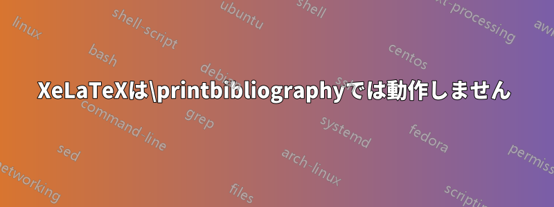 XeLaTeXは\printbibliographyでは動作しません