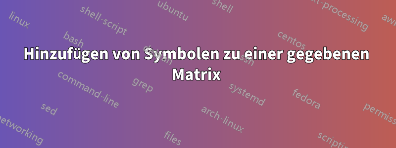 Hinzufügen von Symbolen zu einer gegebenen Matrix