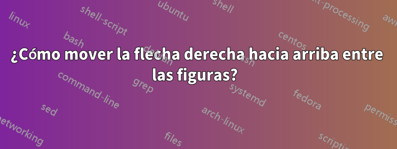 ¿Cómo mover la flecha derecha hacia arriba entre las figuras? 