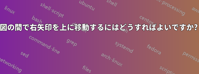 図の間で右矢印を上に移動するにはどうすればよいですか? 