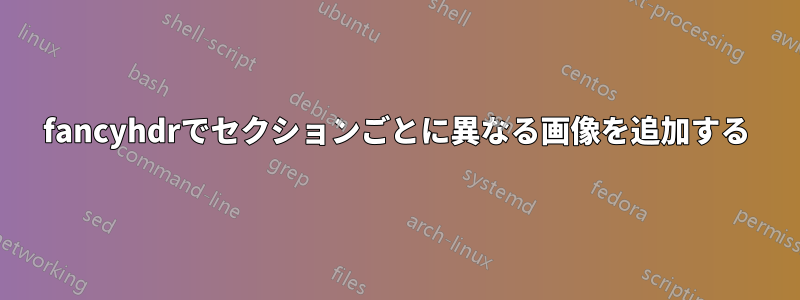 fancyhdrでセクションごとに異なる画像を追加する