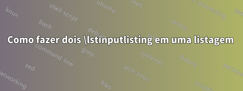 Como fazer dois \lstinputlisting em uma listagem