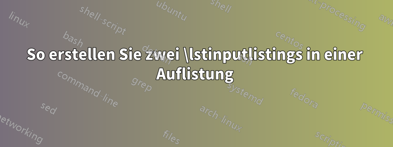 So erstellen Sie zwei \lstinputlistings in einer Auflistung