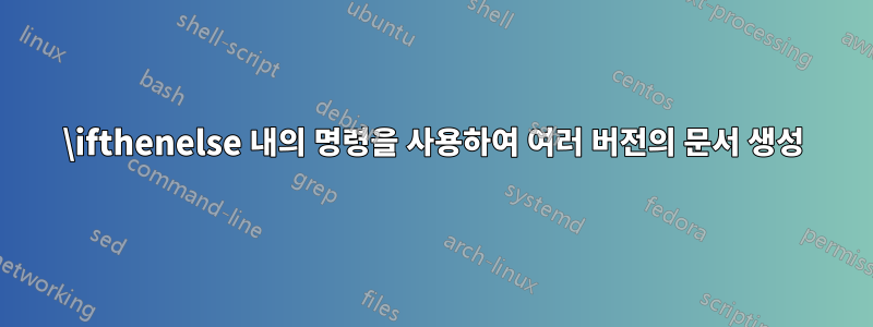 \ifthenelse 내의 명령을 사용하여 여러 버전의 문서 생성