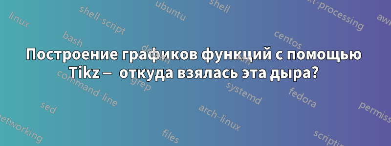 Построение графиков функций с помощью Tikz — откуда взялась эта дыра?