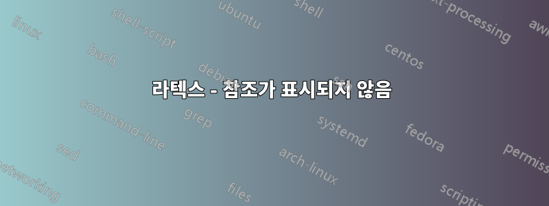 라텍스 - 참조가 표시되지 않음