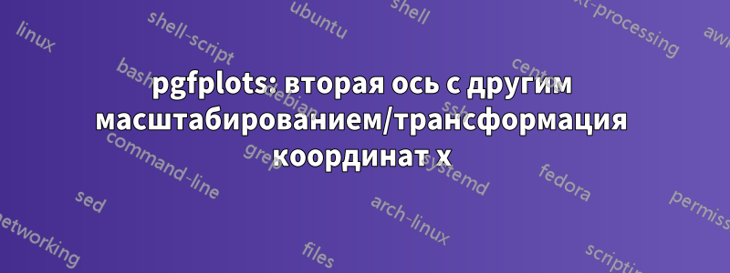 pgfplots: вторая ось с другим масштабированием/трансформация координат x