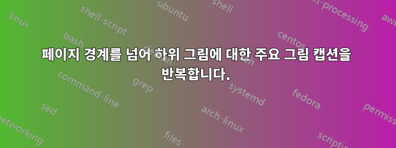 페이지 경계를 넘어 하위 그림에 대한 주요 그림 캡션을 반복합니다.