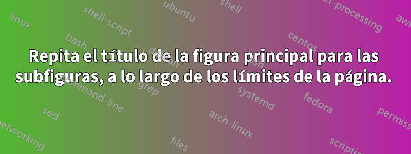 Repita el título de la figura principal para las subfiguras, a lo largo de los límites de la página.