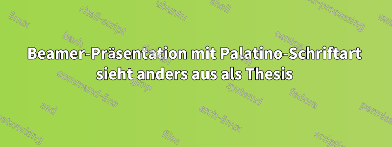 Beamer-Präsentation mit Palatino-Schriftart sieht anders aus als Thesis