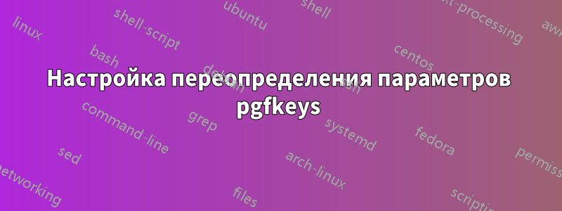 Настройка переопределения параметров pgfkeys