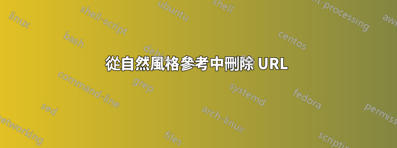 從自然風格參考中刪除 URL