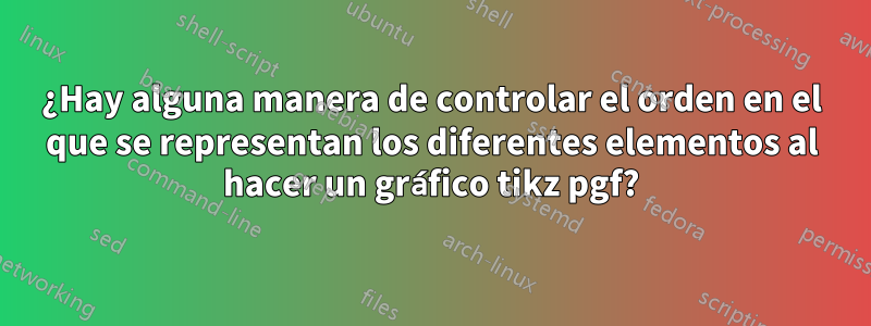 ¿Hay alguna manera de controlar el orden en el que se representan los diferentes elementos al hacer un gráfico tikz pgf?