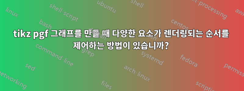 tikz pgf 그래프를 만들 때 다양한 요소가 렌더링되는 순서를 제어하는 ​​방법이 있습니까?