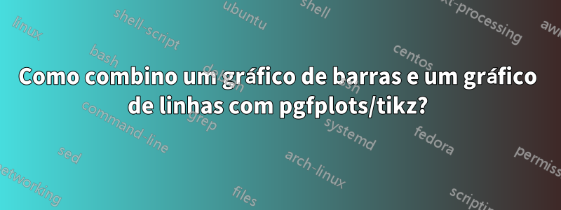 Como combino um gráfico de barras e um gráfico de linhas com pgfplots/tikz?