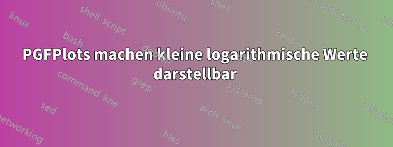 PGFPlots machen kleine logarithmische Werte darstellbar