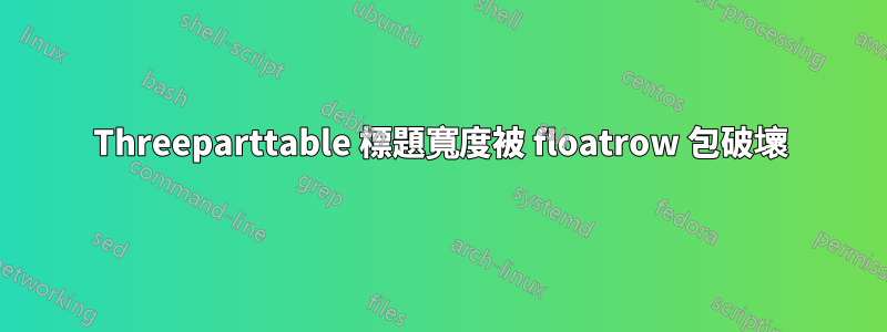 Threeparttable 標題寬度被 floatrow 包破壞