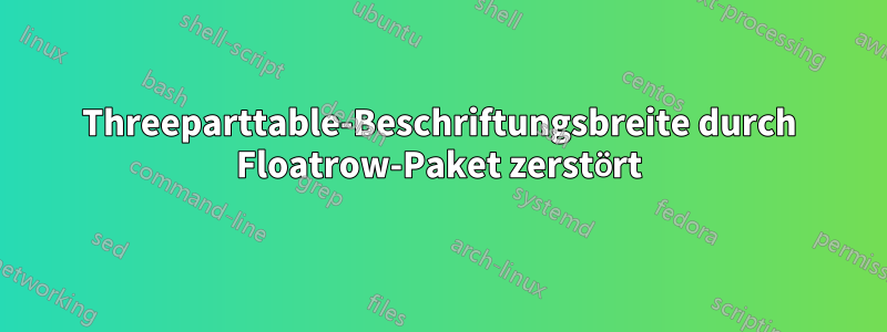 Threeparttable-Beschriftungsbreite durch Floatrow-Paket zerstört