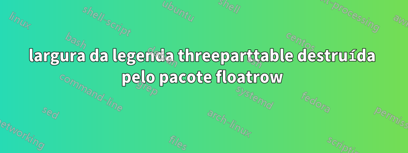 largura da legenda threeparttable destruída pelo pacote floatrow