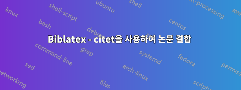 Biblatex - citet을 사용하여 논문 결합