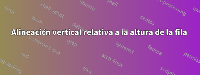 Alineación vertical relativa a la altura de la fila