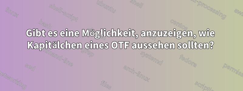 Gibt es eine Möglichkeit, anzuzeigen, wie Kapitälchen eines OTF aussehen sollten?