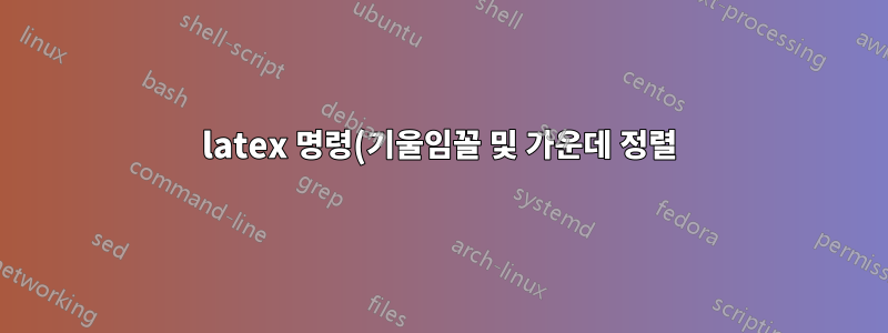 latex 명령(기울임꼴 및 가운데 정렬) 사용자 정의 명령