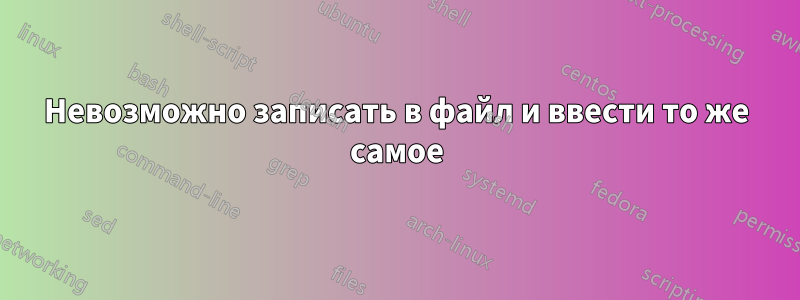 Невозможно записать в файл и ввести то же самое