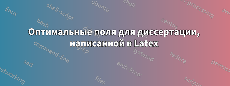 Оптимальные поля для диссертации, написанной в Latex