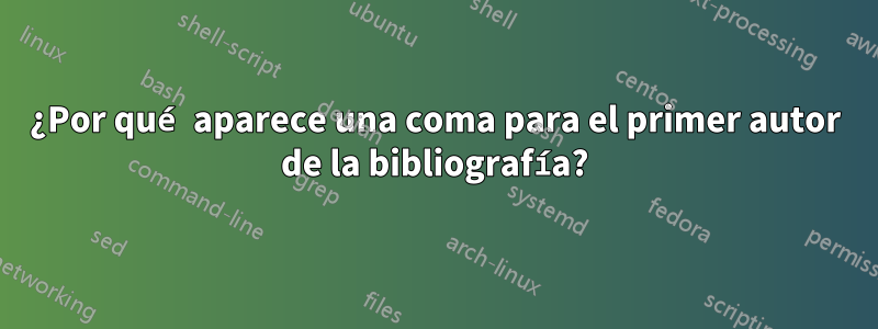 ¿Por qué aparece una coma para el primer autor de la bibliografía?