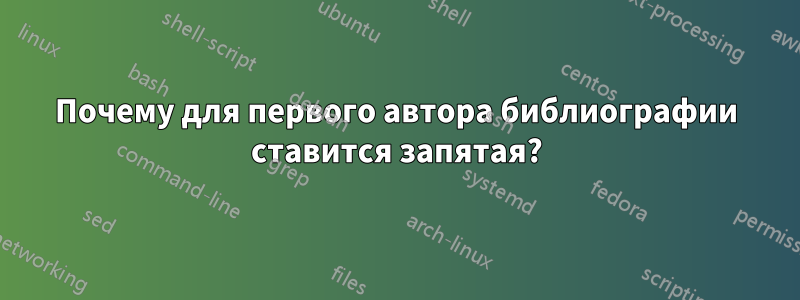 Почему для первого автора библиографии ставится запятая?