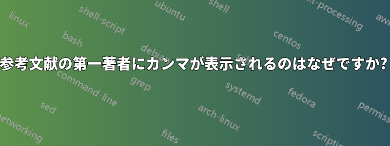参考文献の第一著者にカンマが表示されるのはなぜですか?